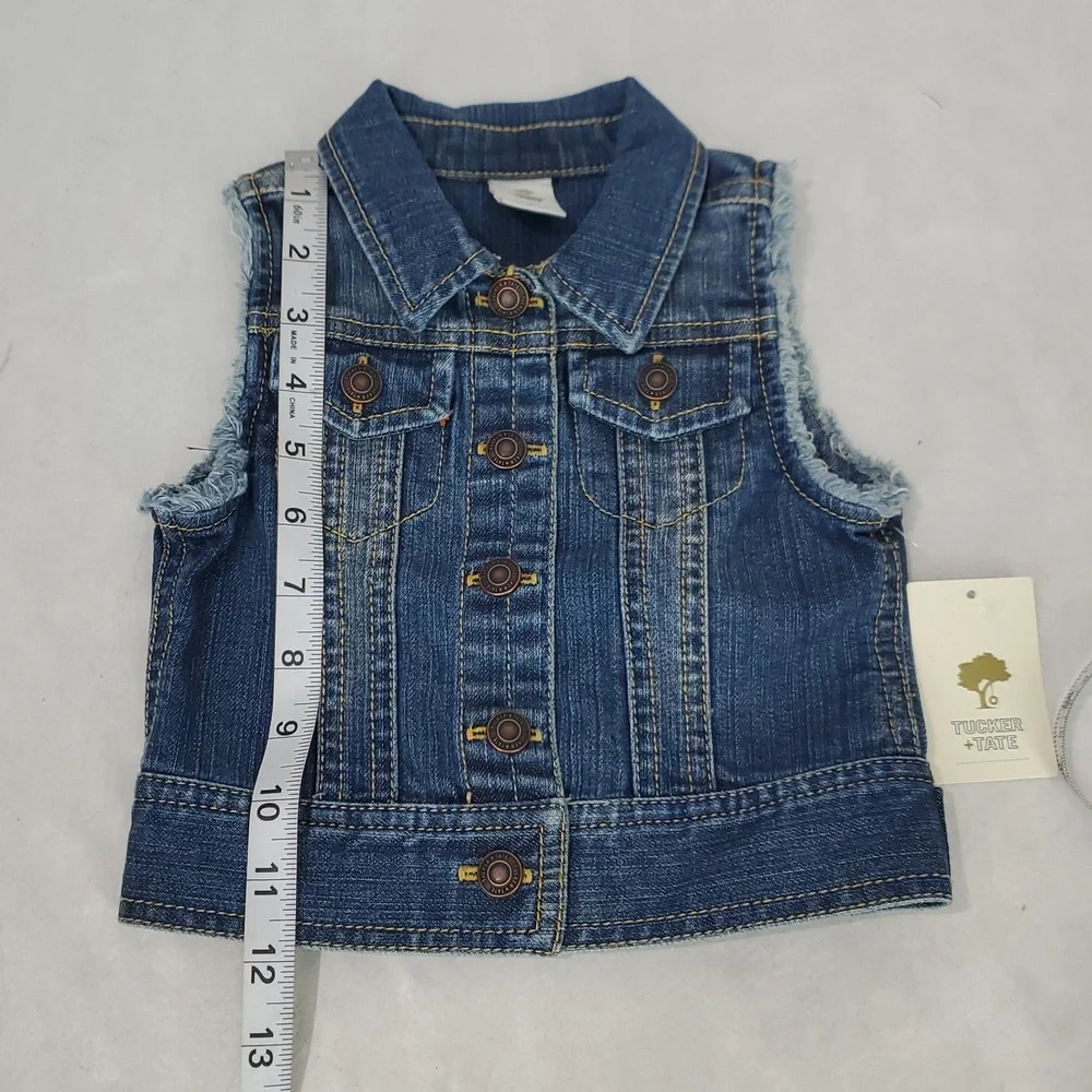 NWT Tucker and Tate girls Sz 2T denim vest jacket spring extra layer versatile - Picture 5 of 8
